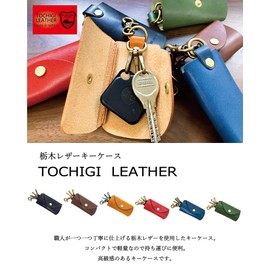 RAITO Leather Tochigi Leather Key Case, Natural Leather, Slim, Compact, Cowhide, Made in Japan, green