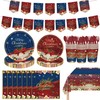 Party Tableware Decorations Set For 16 Guest,Christmas Paper Plates Napkins