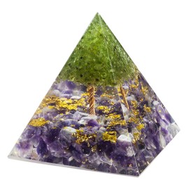 Nupuyai Crystal Energy Pyramid Decoration for Yoga Meditation and Chakra Healing, Gemstone Pyramids for Feng Shui Decoration Room