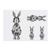 4 x 'Patterned Hare' Temporary Tattoos - Water Resistant, Skin-Safe,