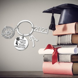 Regalos de graduación para ella, llavero de graduación, regalos de graduación universitaria, regalos de graduación para ella 2022, Plateado, M