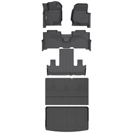 HAFIDI HAFIDI? Floor Mats & Cargo Liner & Seatback Cargo Set Fit for 2021-2025 Ford Expedition Max 7 Seats All Weather Protection TPE Anti-Slip Automotive Full Set Floor Liners Custom Accessories - Black
