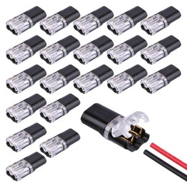 20PCS 2Pin Wire Connectors,Quick Dual Wire Connectors Push Fit,2 Pin Peel-Free Push-Type Design Electrical Wire Connectors,Quick Electrical Connectors,2 Pin Connector Wire Crimp Terminal for Led Etc
