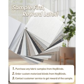 HeyBlinds Light Filtering Motorized Blinds with Remote, Smart Blinds for Windows, Remote Automatic Window Shades, Electric Shades (Light Filtering Roller Shades Fabric Samples)