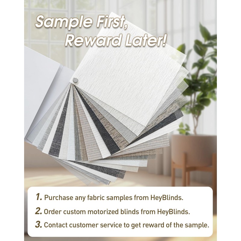 HeyBlinds Light Filtering Motorized Blinds with Remote, Smart Blinds for