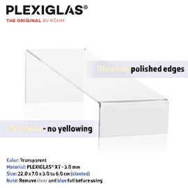 Goods Carrier Set as Shoe Stand (Oblique) and Display Display, Transparent Display Stand, Decorative Stand Made of Original Plexiglas in Three Different Heights for e.g. Shoes or Collectibles