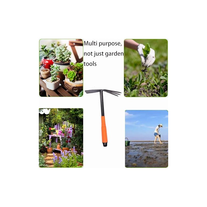 PlushPlumage Garden Hoe and Rake Two in One,Rake for Gardening,Gardening