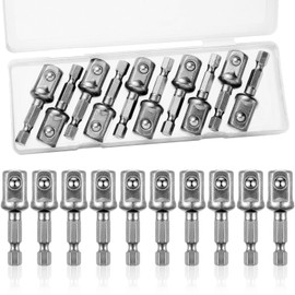 Impact Adapter Square Socket Bit Adapter Hex Impact Socket for Drills, Extension Socket Driver Bits Impact Socket Adapter for Automotive DIY (Silver, 1/2 Inch Square Tip, 50 mm Long)