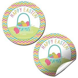 AmandaCreation, etiqueta de regalo con tema de Pascua para niños, 40 pulgadas, pegatinas de círculo de fiesta de Pascua, ideal para recuerdos de fiestas, sellos de sobres y bolsas de regalo
