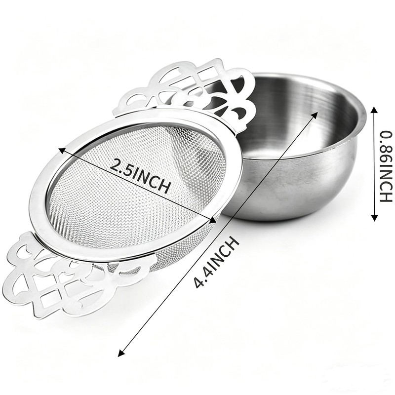Tea Strainer Stainless Steel, Fine Mesh for Loose Tea with