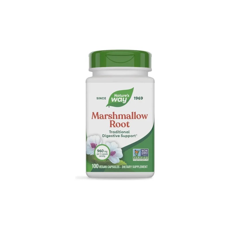 Natures Way Marshmallow Root Raíz Malvavisco 100 Cápsulas Veganas Sabor