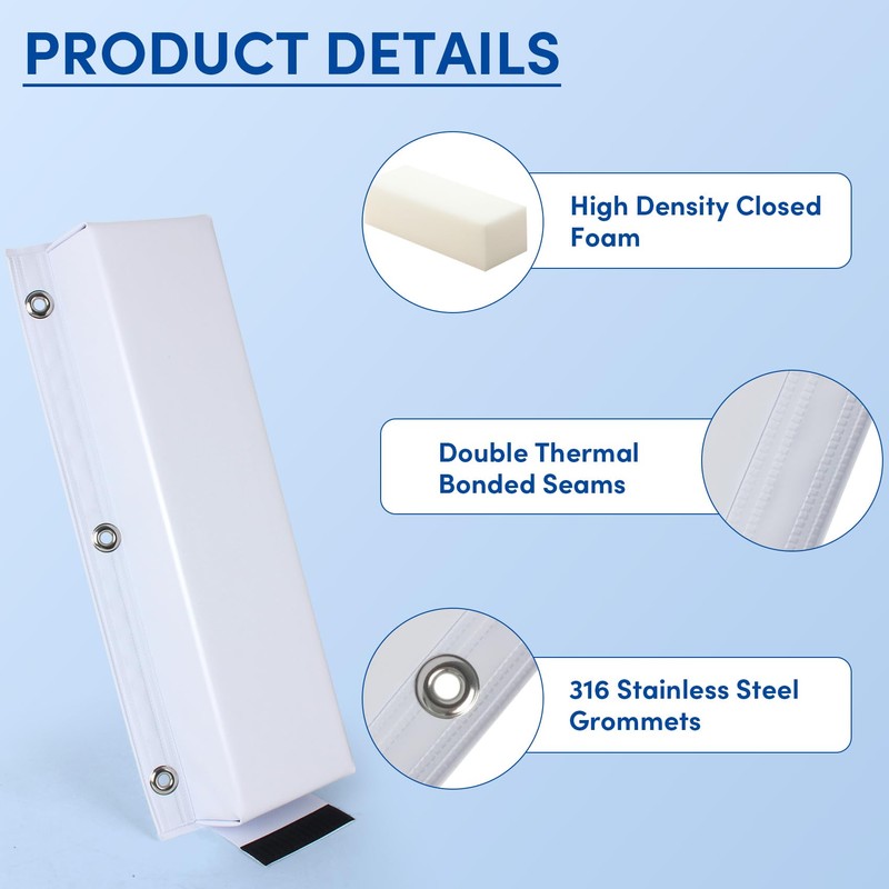 ORLANG 16" Dock Bumpers,PVC Dock Fenders with Stainless Steel Screws,Boat
