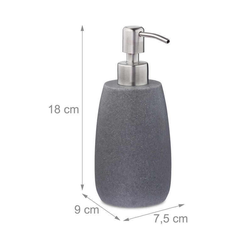 Relaxdays Soap Dispenser 300ml Refillable Bathroom Kitchen Liquid Soap Dispenser