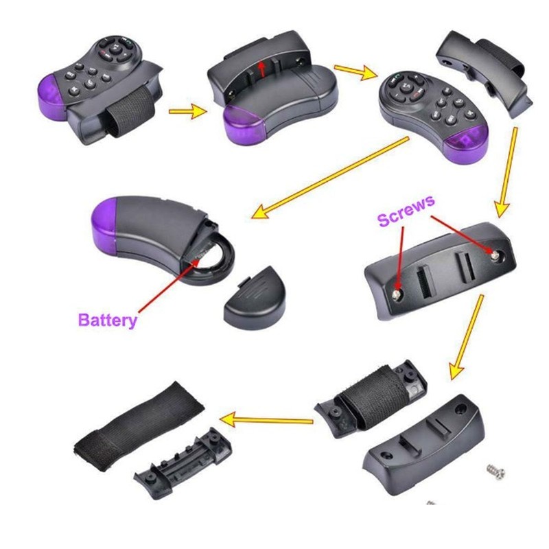 Powerful 2-DIN Car Steering Wheel Remote Control, 8 m Range,