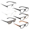 LUR READING GLASSES 6 Pack Spring Hinge Comfort Readers Plastic