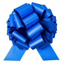 LeZakaa 12" Navy Gift Bow - Giant Glitter Pull Bow, Car Bow, Giant Big Pull Bow for Large Gift Decoration, Birthday Bows, Wedding Bow, Holiday Bow, Christmas Bow (1 Pack)