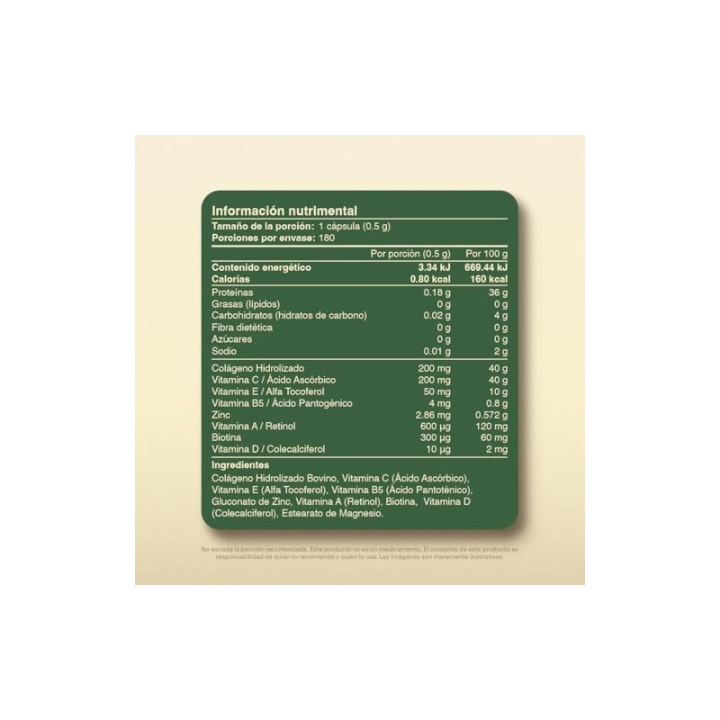 Colágeno Hidrolizado Biotina Zinc Vital Botanics