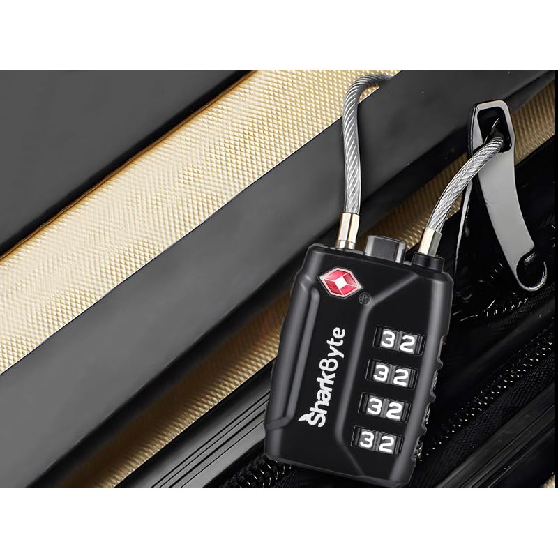 SharkByte TSA Suitcase Locks - 4 Digit Security Travel Combination