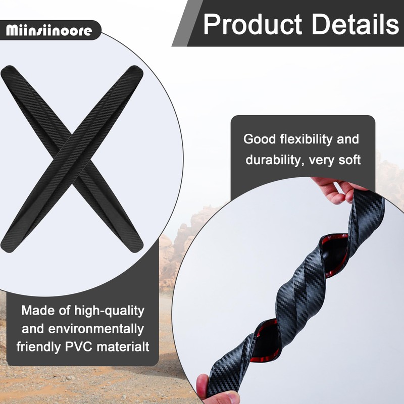 4 Pcs Car Front Rear Bumper Protector Strips, Universal Anti-Collision