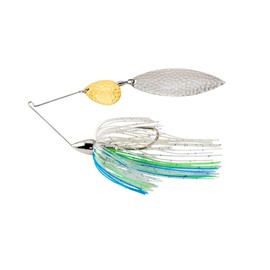 War Eagle Custom Lures Nickel Frame Hammered Tandem Willow Spinnerbait Blue Herring Skirt 1/2 oz.