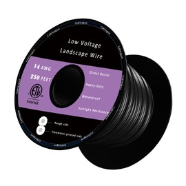 Cableague 14/2 Low Voltage Landscape Lighting Wire 250ft 14AWG*2C Waterproof Conductor Outdoor Direct Burial 250 feet Black