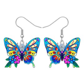 DALANE Acrylic Cute Butterfly Earrings Hanging Insects Butterfly Jewellery Gifts for Women Girls Decor, Acrylic, No Gemstone