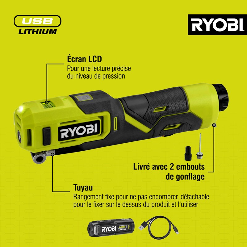 Ryobi RI4-120G 4V Cordless High Pressure Inflator (1 x 4V