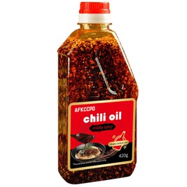 Small Chili Oil,14.8 Ounces/420g Sichuan Chili Crisp Spicy,Umami Crunchy Chili Oil Condiment - All Natural Vegan/Good on Everything (Slightly Spicy)