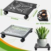2 Packs 12" Metal Square Plant Caddy with Wheels Large