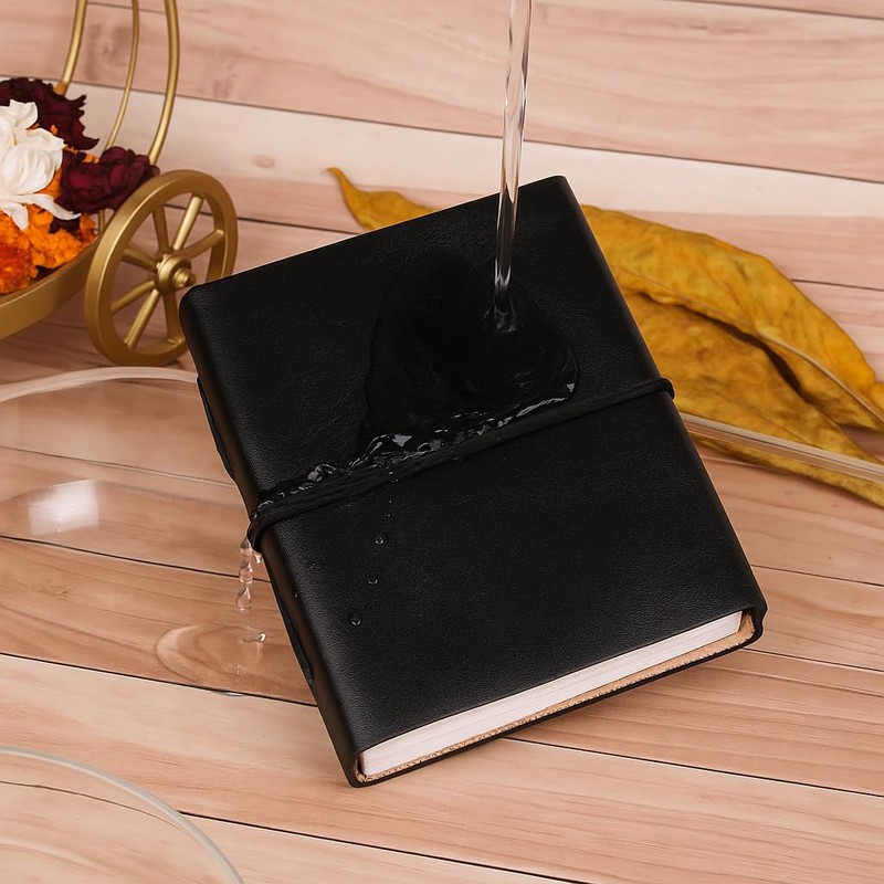 Handmade Black Leather Journal Notebook with Unlined Paper, Vintage Leather
