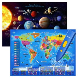 Qiaojoy Bilingual Interactive World Map for Kids105
