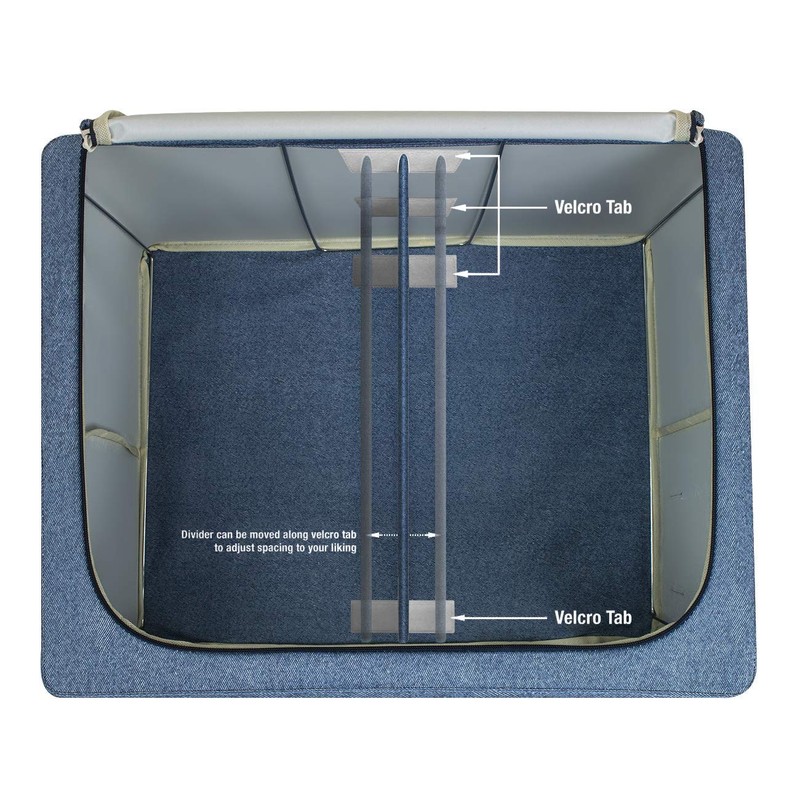 Sorbus Storage Bins with Divided Interior - Large Stackable &