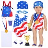 UNICORN ELEMENT 9 Pcs American 18" Doll Clothes Swimsuit Set