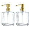 JINCROP 13.5 OZ Glass Soap Dispenser- 2 Pack with Brushed