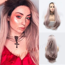 All kinds of wigs Natural Hair Color Character witch Wig Heat Resistant Fiber Synthetic Wig Ideal for Women for All Occasions (Pink)