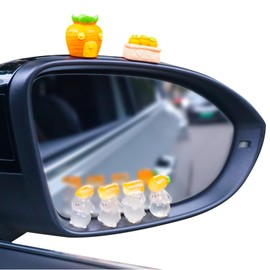 6 PCS Cute Rabbit and Carrot Car Dashboard Decorations Set, Funny Easter Cars Rear View Mirror & Dashboard Decor Ornament, Automotive Interior Accessories for Women Men