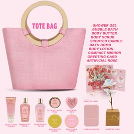 Spa Luxetique Gift Baskets for Women, Mothers Day Gifts for Mom, 11pcs Rose Sets, Relaxing Bath Sets for Women