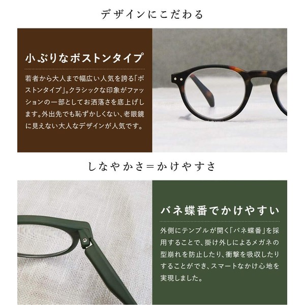 老眼鏡 IZIPIZI イジピジ #A(カーキグリーン,＋3.00)