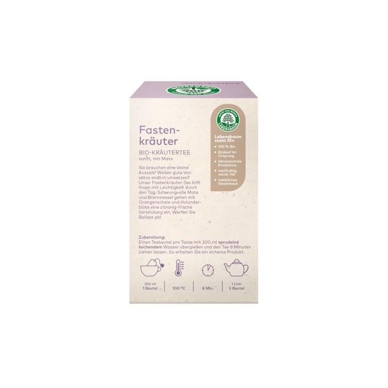 Lebensbaum Fasting Herbs, 20 Bags x 1.5 g Herbal Tea