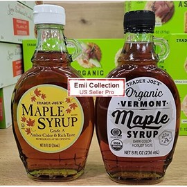 Trader Joe’s Grade A Maple Syrup & Organic Vermont Maple Syrup 8oz (2 Bottles)