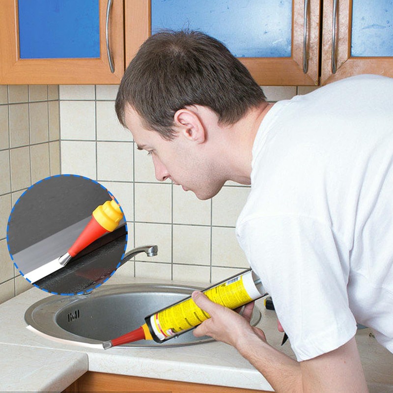 Caulk Finisher Kit Caulking Nozzle Tips Stainless Steel with Connection