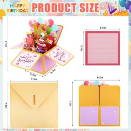 Happy Birthday Pop Up Card, Creative 3D Birthday Card with Classic Envelope & Writing Note Happy Birthday Pop Up Box for Women Men(16th Birthday Card)