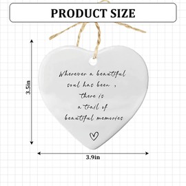 Condolence Ceramic Keepsake, Loving Sympathy Gift Heart Hanging Remembrance Gifts Condolence Bereavement Keepsake to Honor and Remember Loved Ones (B)