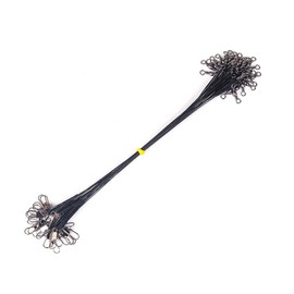 Wambere Pack of 50 Steel Leaders Fishing Pike Steel Wire Fishing Rigs Steel Leaders Leader Pike Anti Tangle Braided Wire Anti Bite Wire Wire Prevent Fish Bite Line Fishing Equipment, Black, 15 cm