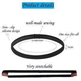 Hexchasty 9pcs Elastic Thin Headbands for Women Stretchy Skinny Headbands Sports Athletic Hair Bands for Women Men Girls Boys Teen Black