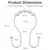 Bathway White Shower Curtain Hooks and Rings - Rust Proof,