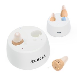 RCISSY Hearing Aids for Seniors, Not Amplifier True OTC Hearing Aids for Adults with Noise Cancelling, Easy Volume Control with Invisible,Beige, 1 Pair