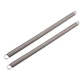 sourcingmap 1.2mmx14mmx300mm Manganese Steel Extension Tension Springs Black 2pcs