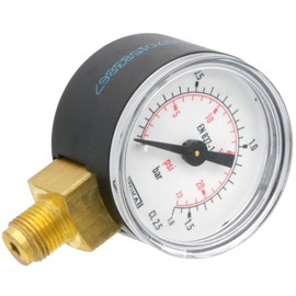 Fittingteile - Pressure Gauge Vertical Diameter 40 mm - Class 2.5 for Compressed Air Pneumatic Pressure Display (Display Range: 0 to 1.6 bar)