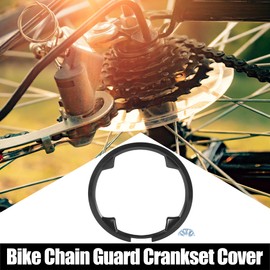 X AUTOHAUX 48 Teeth 12cm 0.63"x8.35" Bicycle Bike Crankset Chain Wheel Cover Protector Chain Wheel Protective Cover Black
